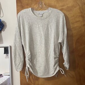Athleta Heather Gray Ruched Sweatshirt